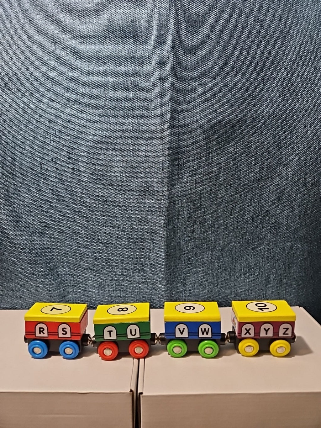 Wooden Magnetic Train Set 13 pc | Alphabet Letters A-Z & Numbers 0-10