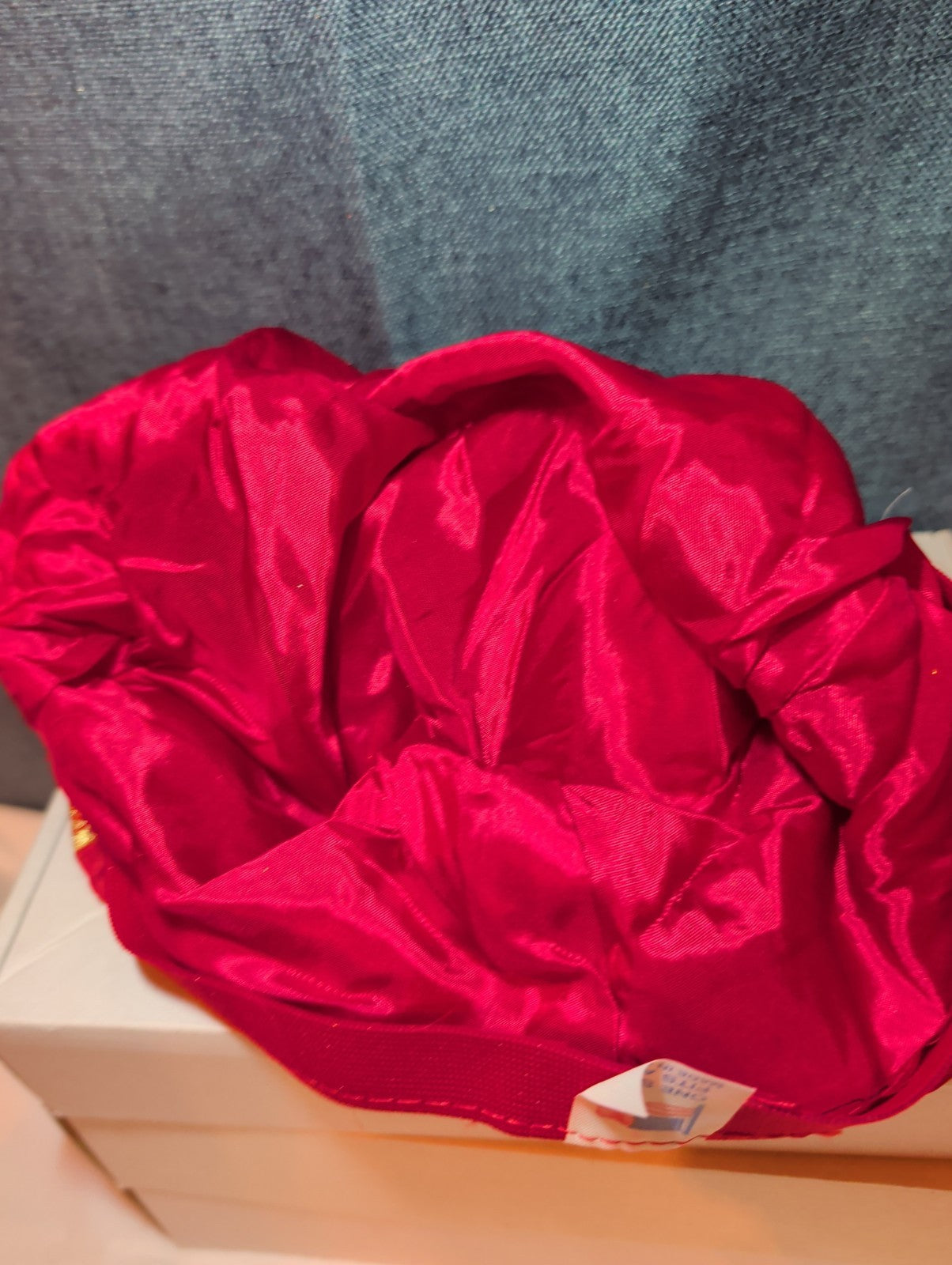 I Love Jesus Satin Hair Bonnet Sleep Cap Red Gold Glitter OS Made in USA