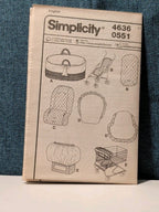 Simplicity 4636 Baby Accessory Pattern 2005 Car Seat Stroller Glider Cover UNCUT