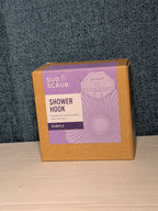 NEW Sud Scrub Antimicrobial Shower Hook Purple | Adhesive Rust-Resistant Holder
