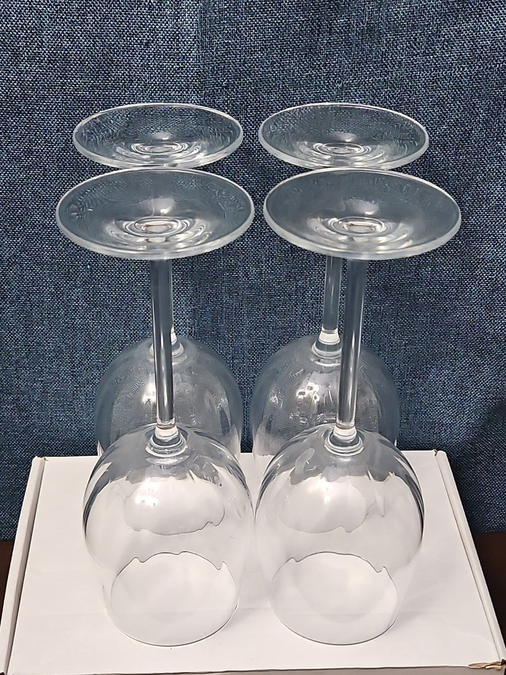 Set of 4 Clear Glass Stemmed Wine Glasses Balloon Bowl All-Purpose Stemware