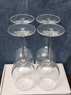 Set of 4 Clear Glass Stemmed Wine Glasses Balloon Bowl All-Purpose Stemware