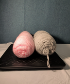 Assorted Yarn 12oz Baby Pink & Light Grey Silver Crochet Knitting Destash