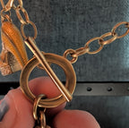 High Heel Shoe Pendant Necklace Gold Tone Rhinestone Y2K