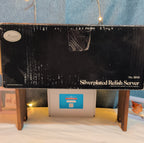 Leonard Silverplate 3 Tier Relish Tray Glass Insert Vintage New Open Box