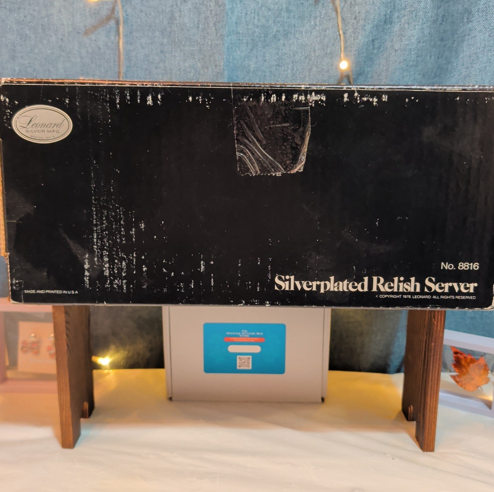 Leonard Silverplate 3 Tier Relish Tray Glass Insert Vintage New Open Box