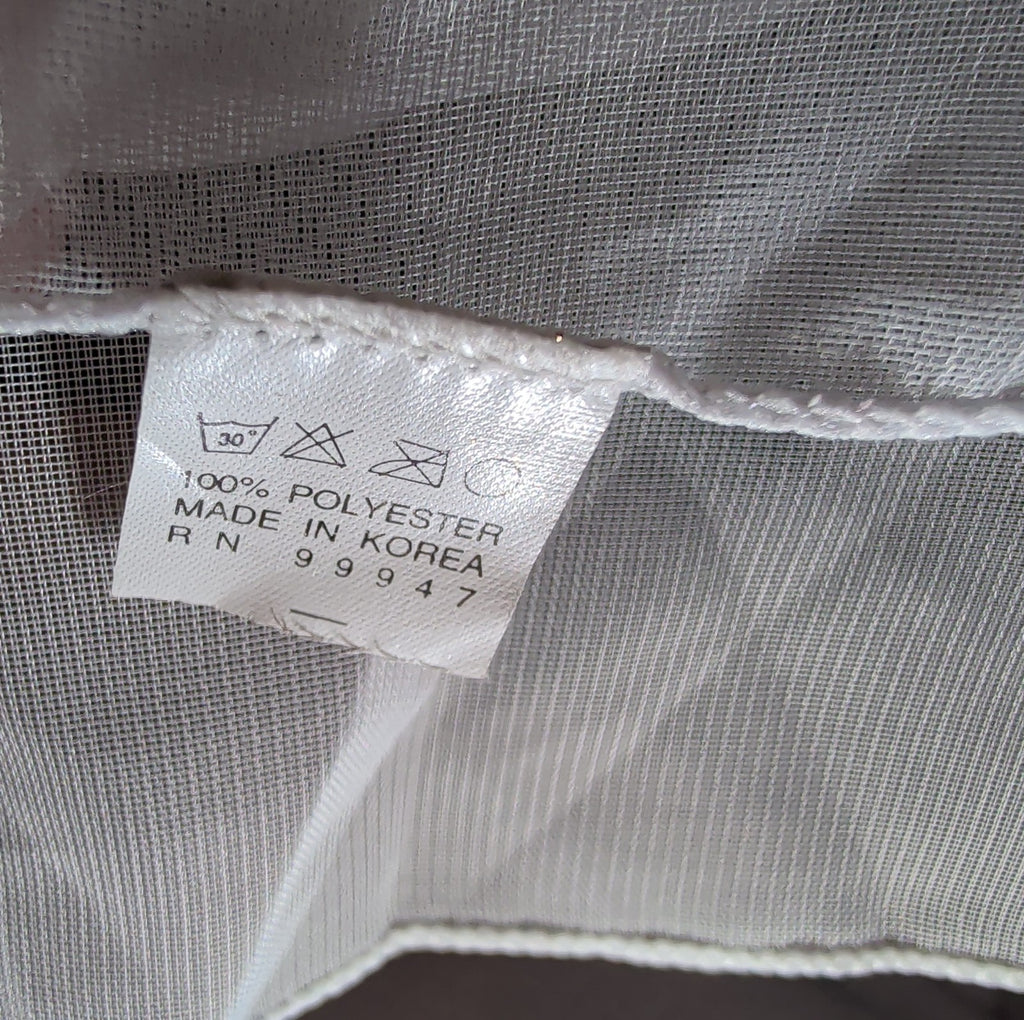 White Chiffon Evening Shawl Wrap Capelet Bridal Pre-Owned 67x21