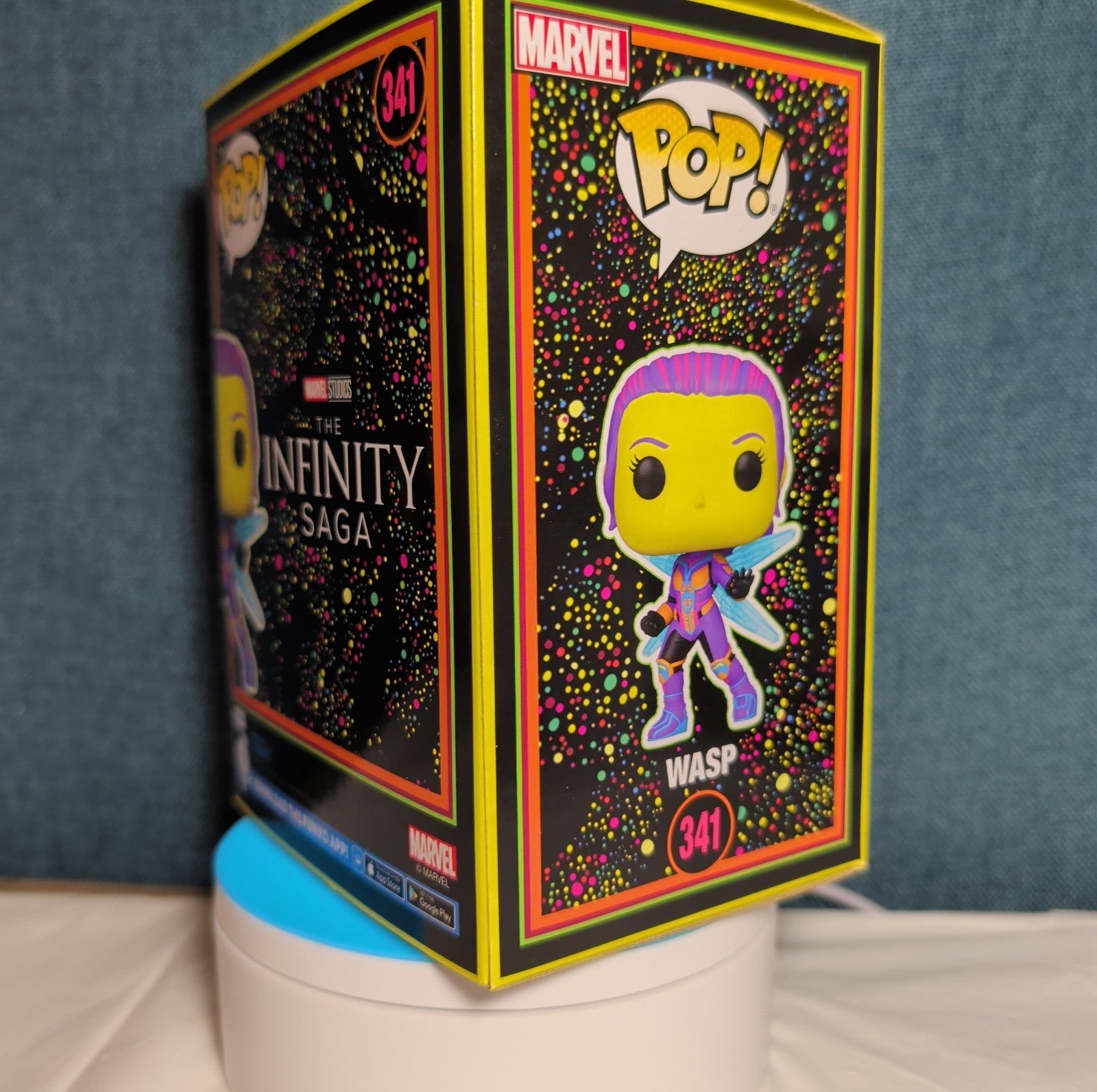 Funko Pop Marvel Infinity Saga Blacklight Wasp 341 Target Exclusive in Protector