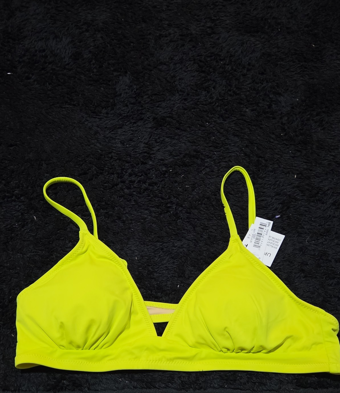 Amazon Essentials Bikini Top M Lime Green UPF 50+ Bralette Swimwear NWT Summer