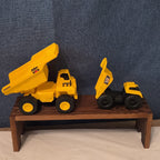 Toy Dump Truck Lot of 2 CAT & DIG 2500 Plastic Sandbox Vehicles