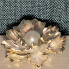 Peony Flower Brooch Pin Gold Tone Faux Pearl Enamel Coquette NWOT