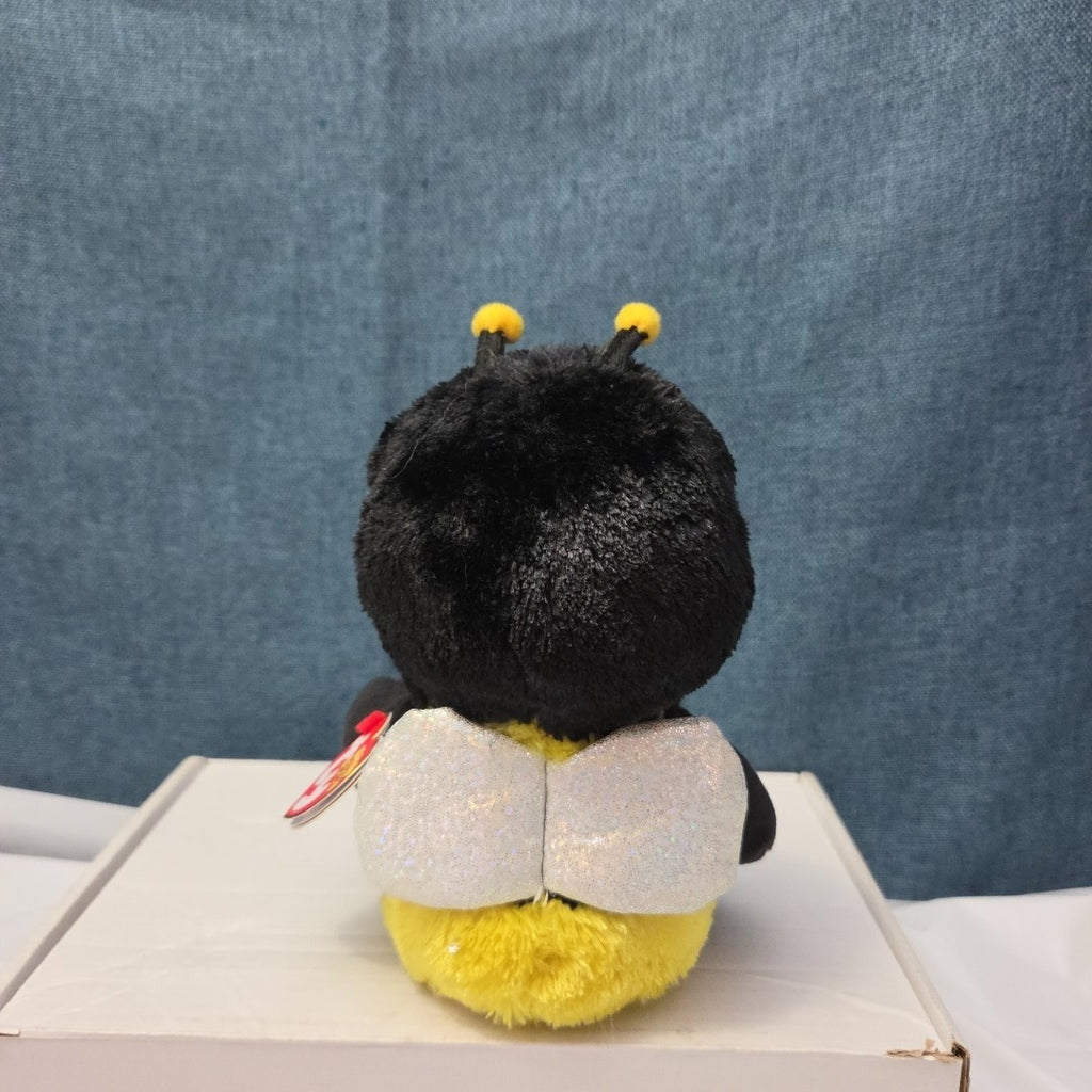 Ty Beanie Boos Buzby the Bee 6" Plush Gold Glitter Eyes Retired 2014 MWMT 36150