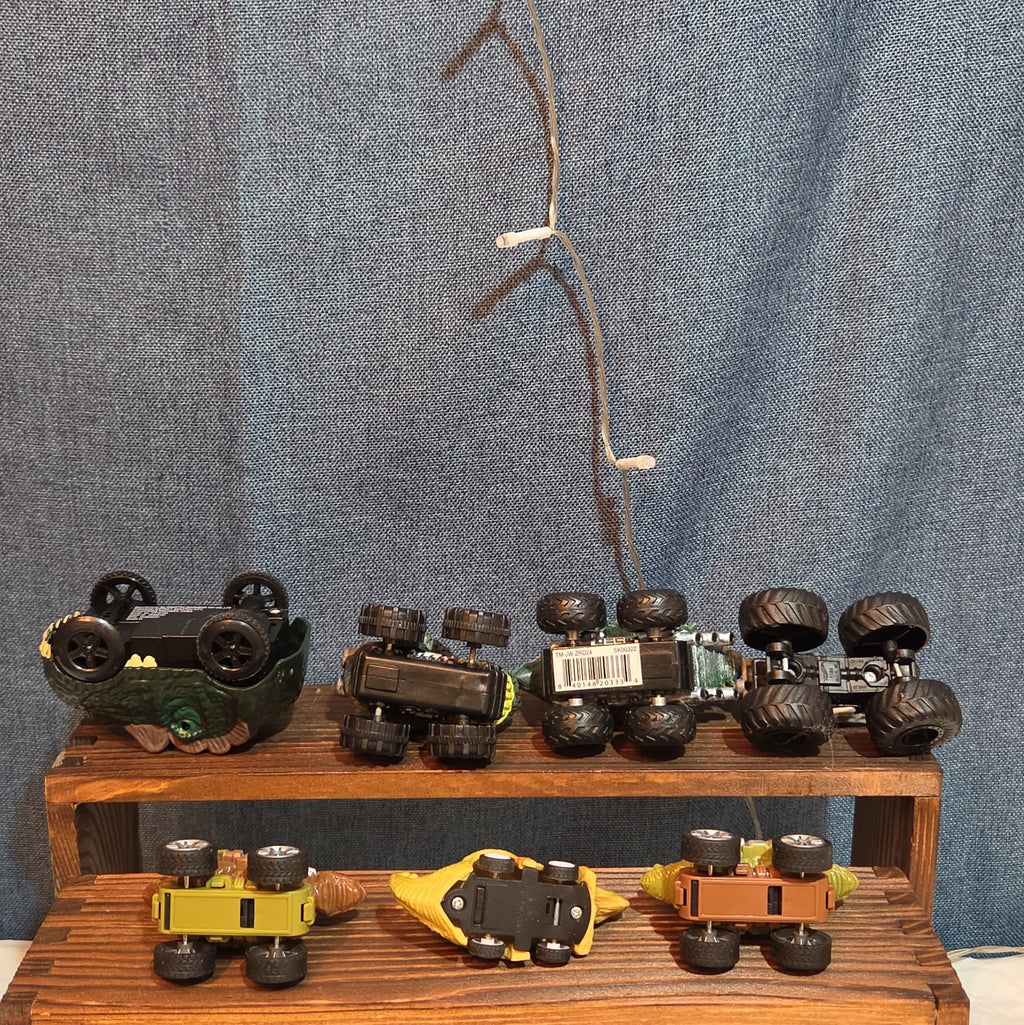 Lot Of 7 Dinosaur Monster Trucks, Vehicles Plastic