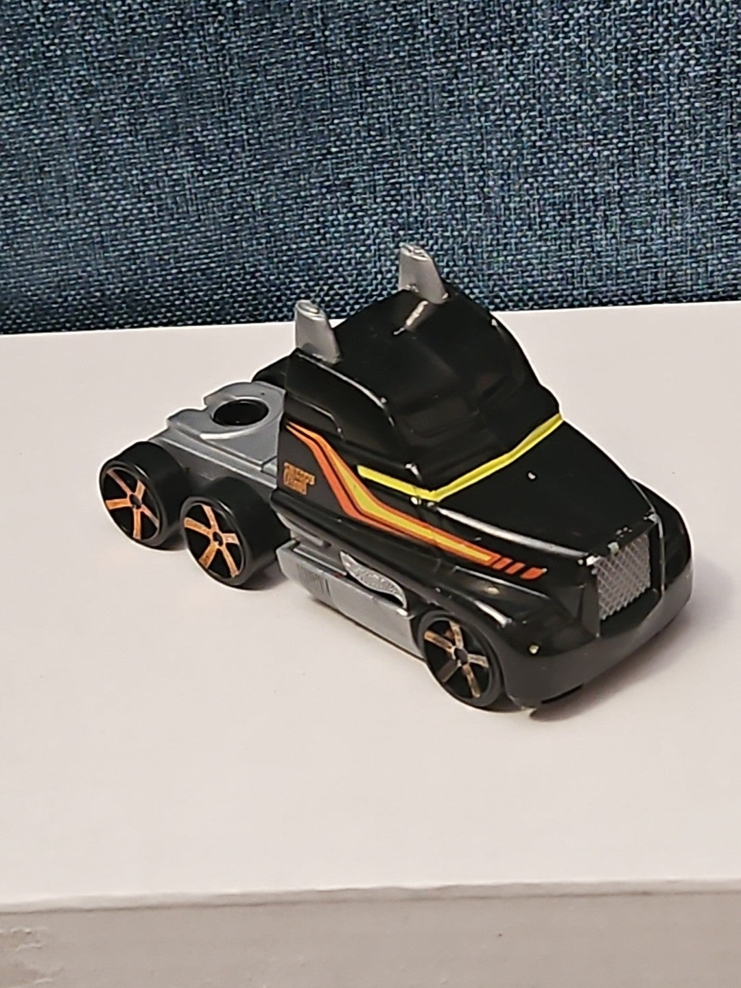 Hot Wheels Semi Truck Cab | Track Stars Black & Orange Racing Hauler