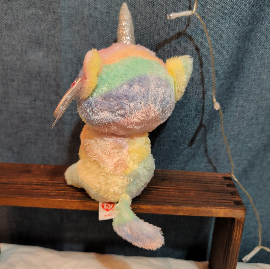 Ty Beanie Boos Heather Uni-Kitty 6" Plush Pastel Rainbow
