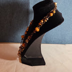 Earth Tone Bead Coppertone Chain Necklace Boho 70s Vibe
