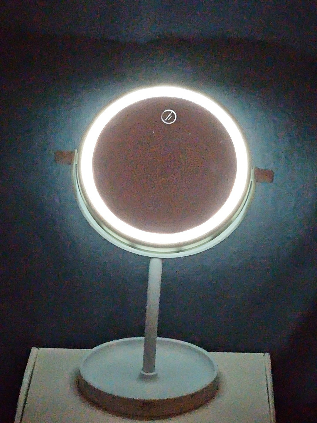 LED Tabletop Vanity Mirror 8.5" Round Makeup Mirror Jewelry Tray Base | Tested