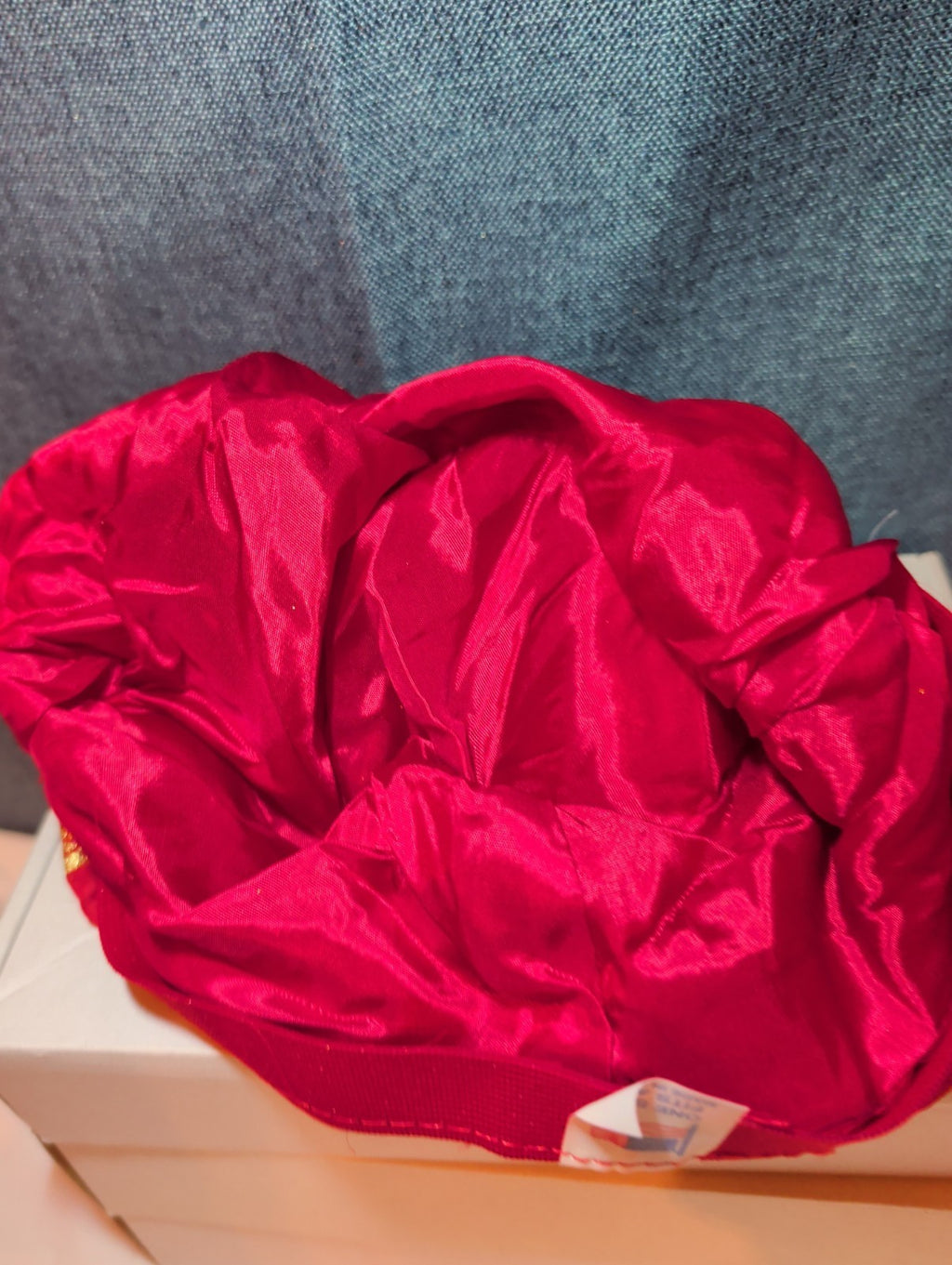 I Love Jesus Satin Hair Bonnet Sleep Cap Red Gold Glitter OS Made in USA