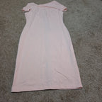 Blush Pink Midi Dress Full Zip Cutout Short Sleeve Bodycon XXL