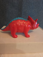 Kid Connection Triceratops Dinosaur Toy Red Blue 7" Long Plastic Figure Toddler