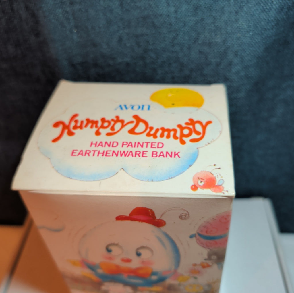 Vintage Avon Humpty Dumpty Ceramic Coin Bank 1982 Hand Painted Novelty Boxed