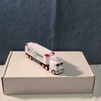 2021 Hess Mini Toy Truck Semi Hauler with Race Car White & Green Collectible