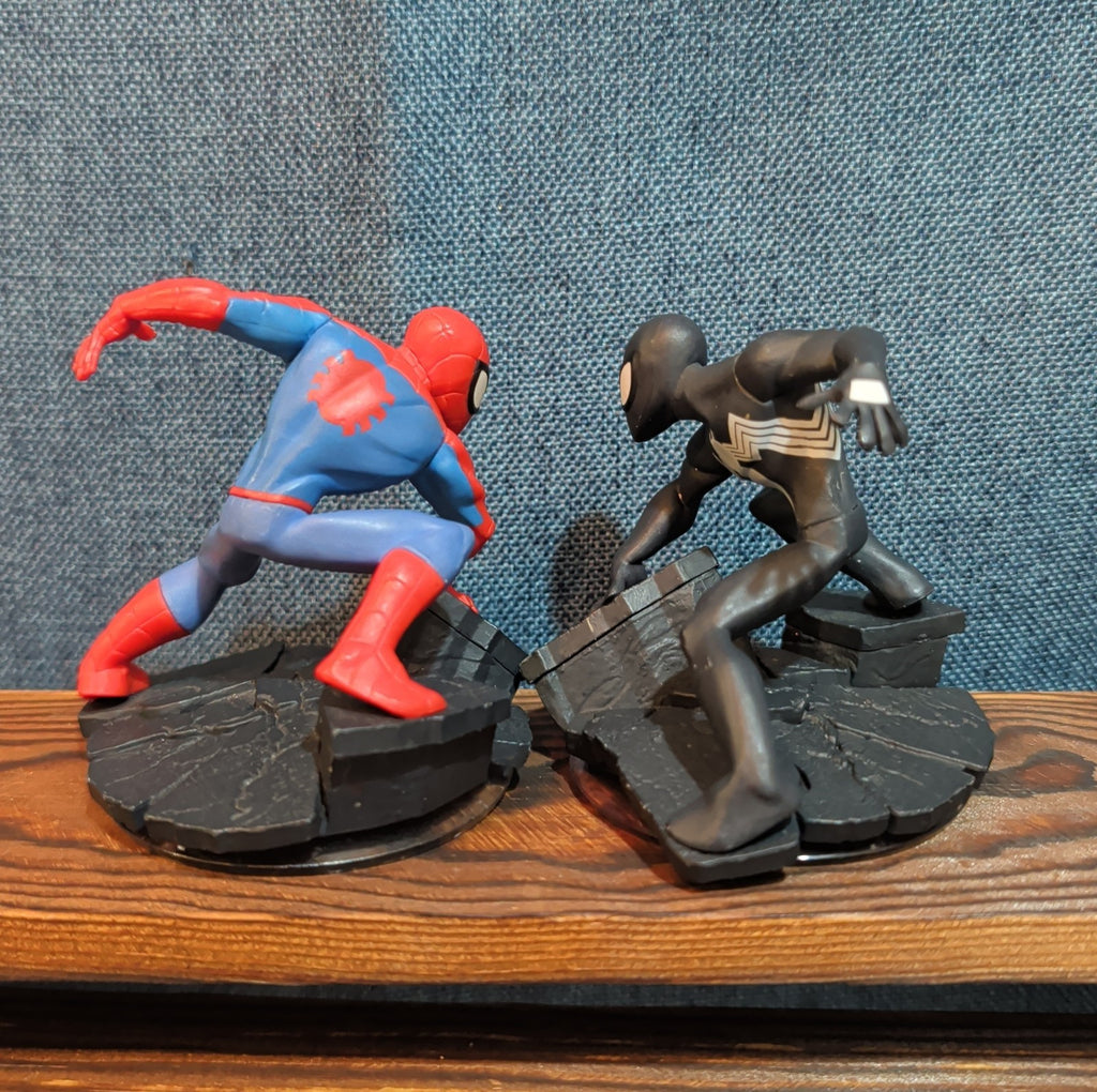 Disney Infinity 2.0 Spider-Man Black Red Suit 2 Figure Lot PVC Loose