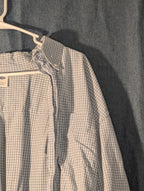 Old Navy Button Down Shirt Men's Large Blue White Grid Check Casual Cotton