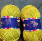Herrschners Afghan Yarn 2 Ply Celadon Green Acrylic 2 Skein Lot 0046