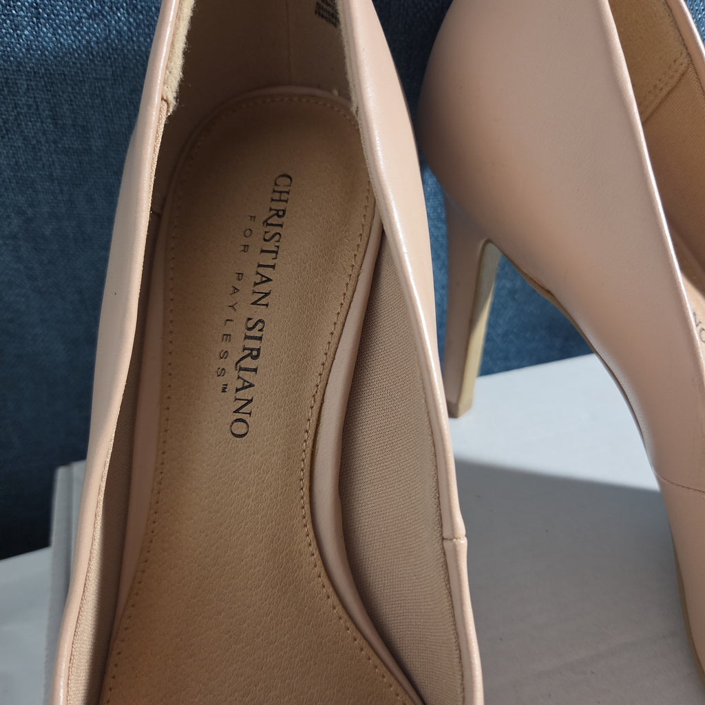 Christian Siriano Nude Heels Pumps 8.5 Pointed Toe Dress Casual Used