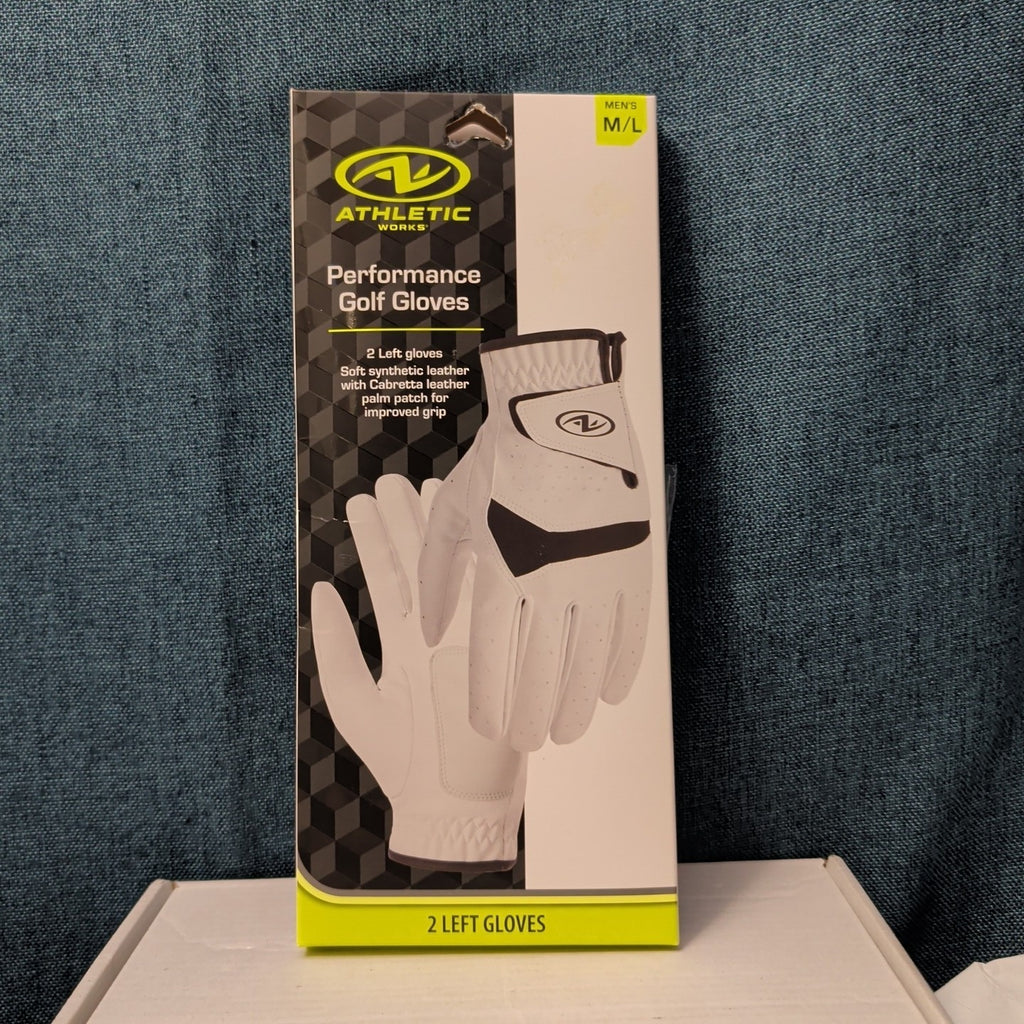 NEW Athletic Works Performance Golf Gloves 2-Pack | Size M/L | 2 Left Hand Glove
