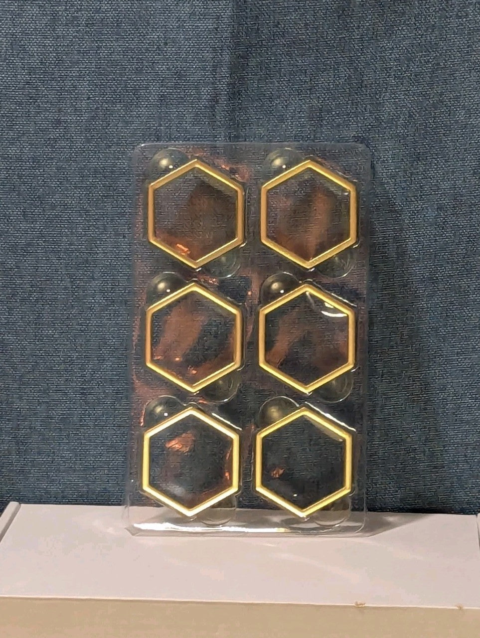 Set of 6 Modern Gold Hexagon Napkin Rings | Metal Geometric Table Decor | NEW