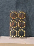 Set of 6 Modern Gold Hexagon Napkin Rings | Metal Geometric Table Decor | NEW