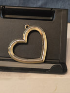 Open Heart Pendant Charm Silver Tone Vintage Y2K Vibe