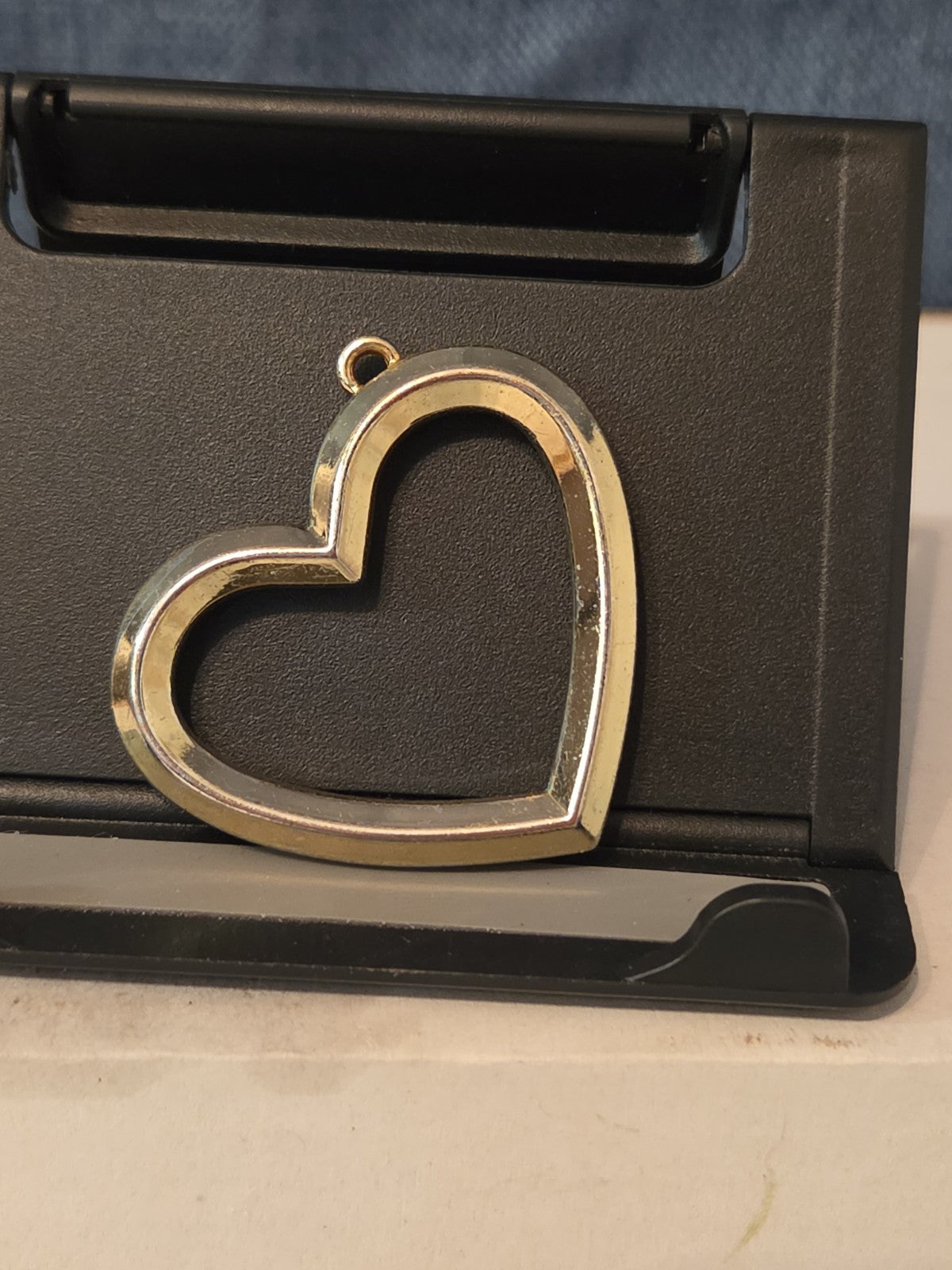 Open Heart Pendant Charm Silver Tone Vintage Y2K Vibe
