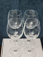 Set of 4 Clear Glass Stemmed Wine Glasses Balloon Bowl All-Purpose Stemware