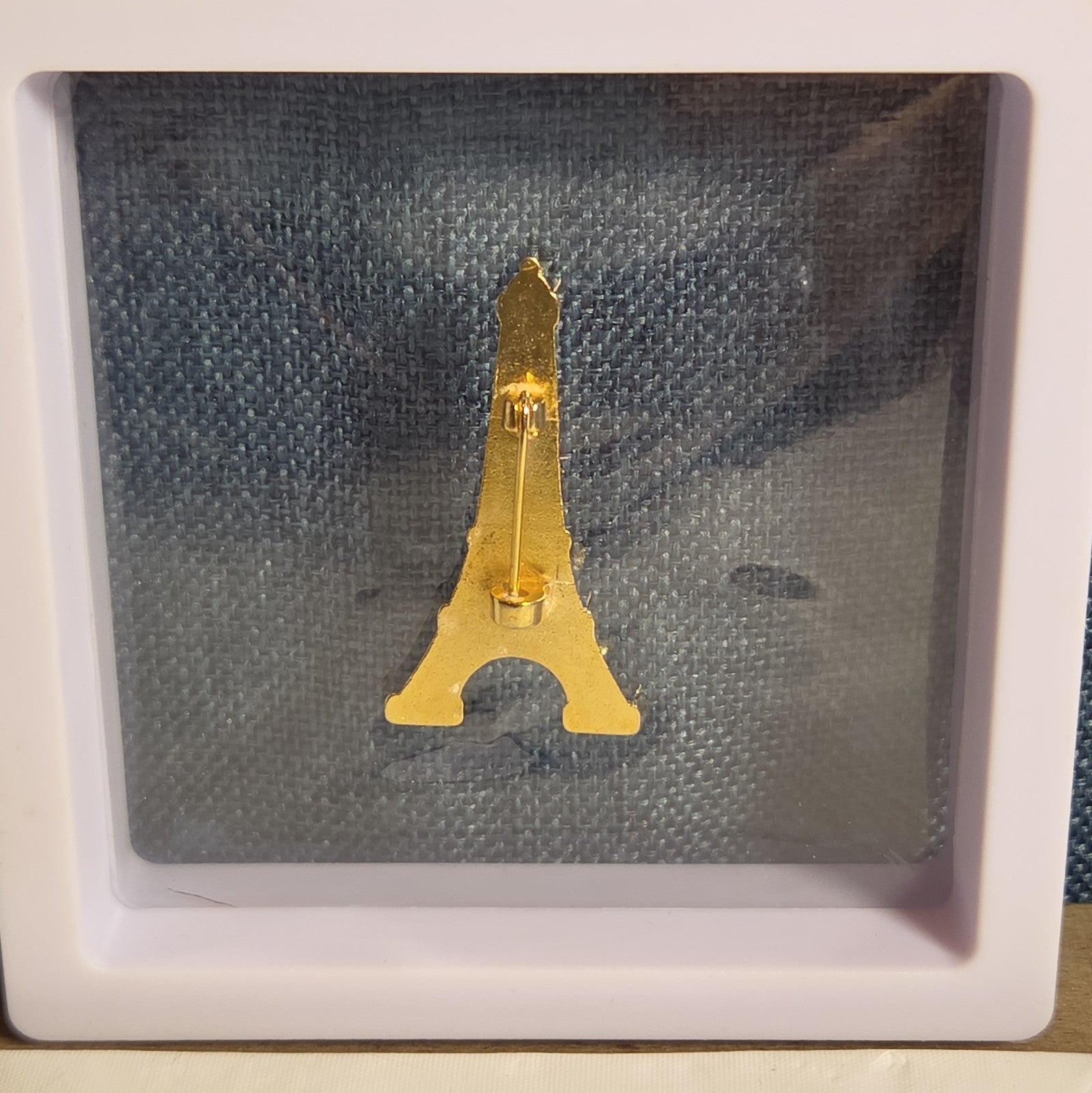 Paris Eiffel Tower Enamel Metal Brooch Vintage Pin