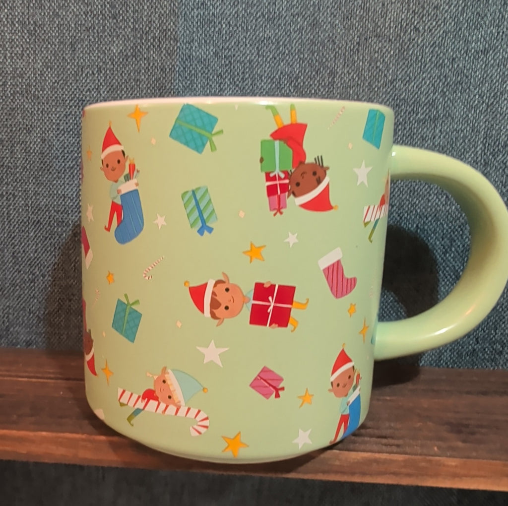 Target Wondershop 18 oz Ebony Glenn Christmas Elf ELVES Stoneware Coffee Mug