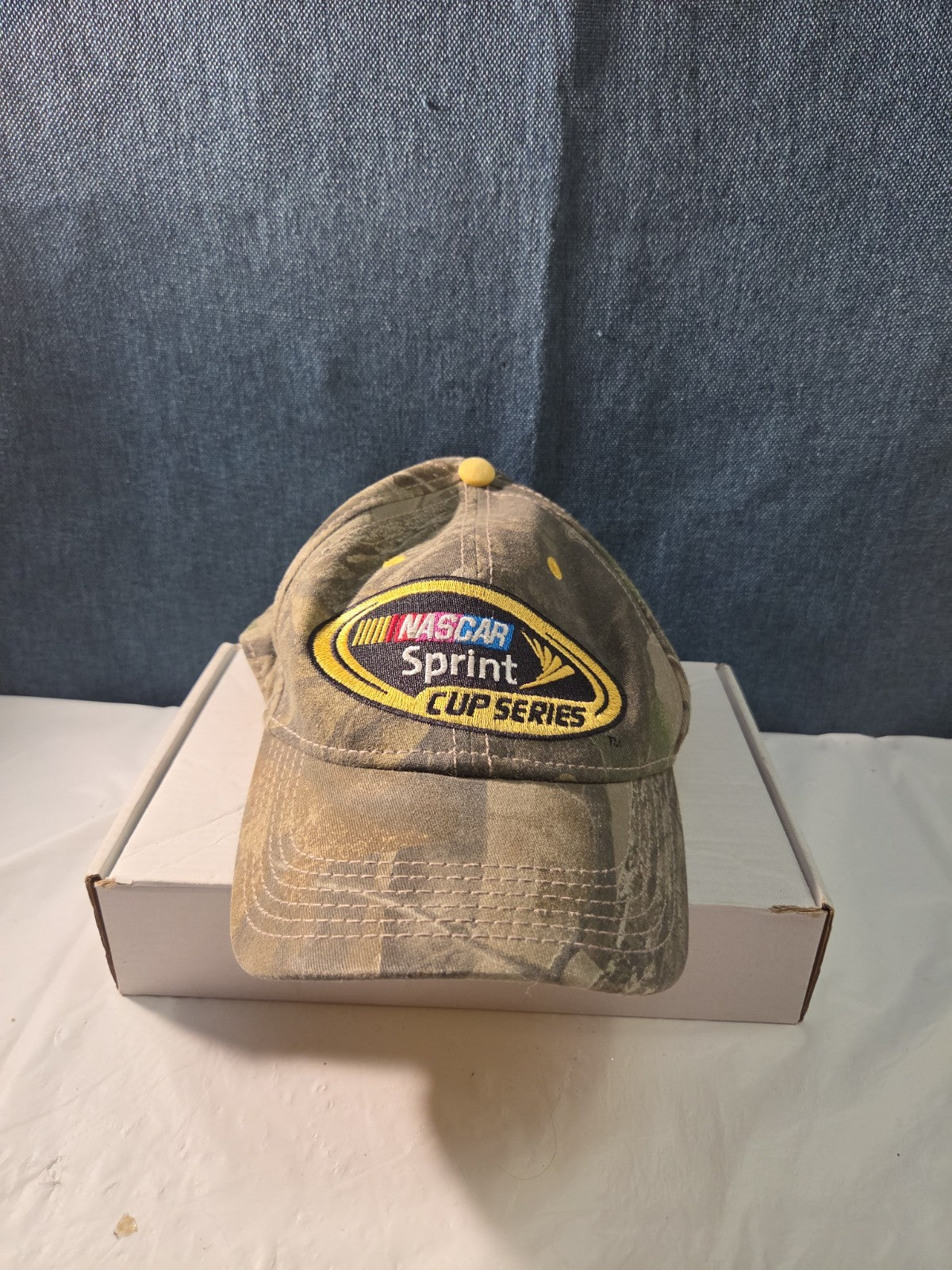 NASCAR Sprint Cup Series Camo Hat Yellow Underbill Adjustable Racing Cap Vintage