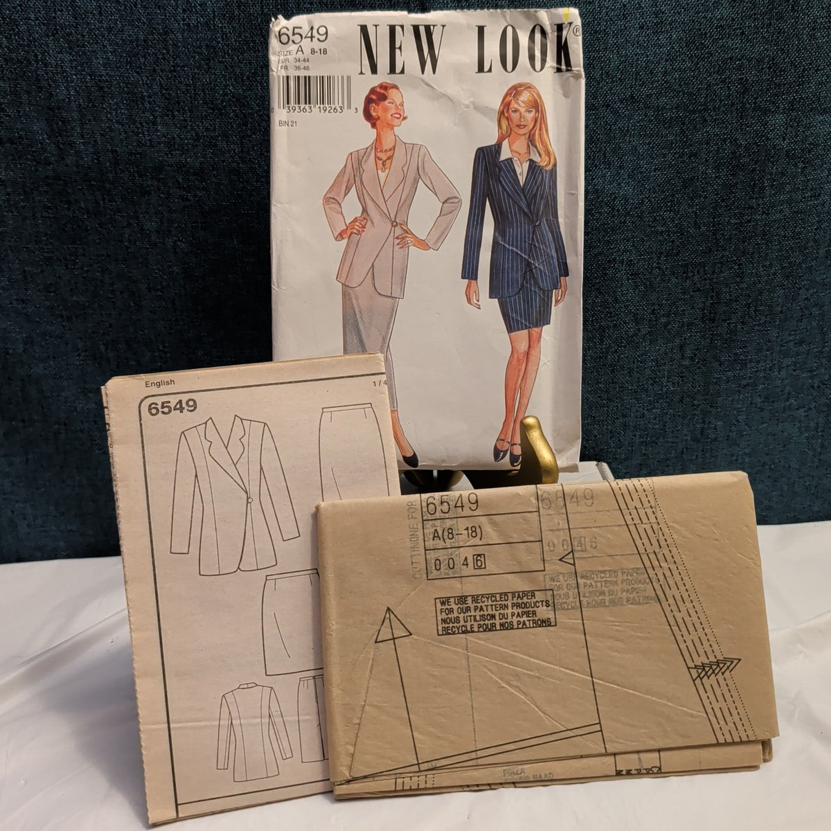 Vintage New Look 6549 & Simplicity 9452 Sewing Pattern Lot - 90s Suit & Wardrobe