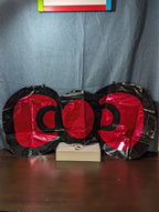 Set of 6 Giant Red Bow Foil Balloons | 34" Red & Black