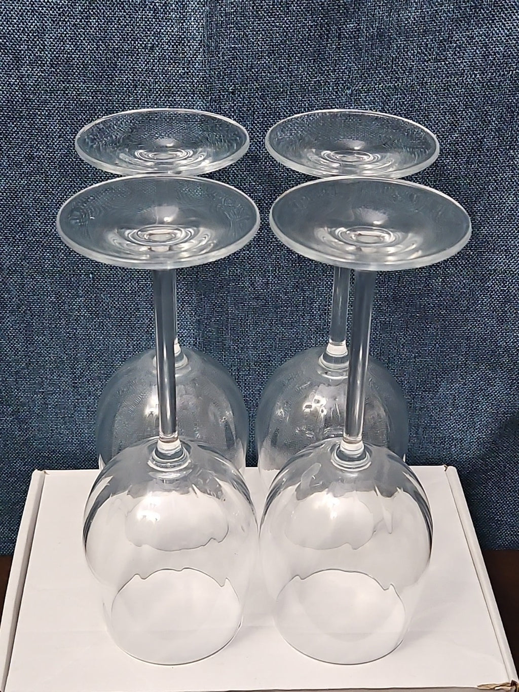 Set of 4 Clear Glass Stemmed Wine Glasses Balloon Bowl All-Purpose Stemware