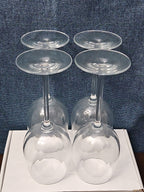 Set of 4 Clear Glass Stemmed Wine Glasses Balloon Bowl All-Purpose Stemware