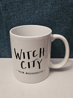 Witch City Salem Massachusetts Coffee Mug | Artistic Souvenir Tea Cup | White