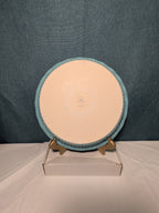 Paula Deen Pie Plate Robin's Egg Blue Speckled Stoneware 11.25" Ruffled Edge