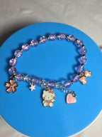 Kawaii Kitty Pink Beaded Stretch Charm Bracelet Y2K