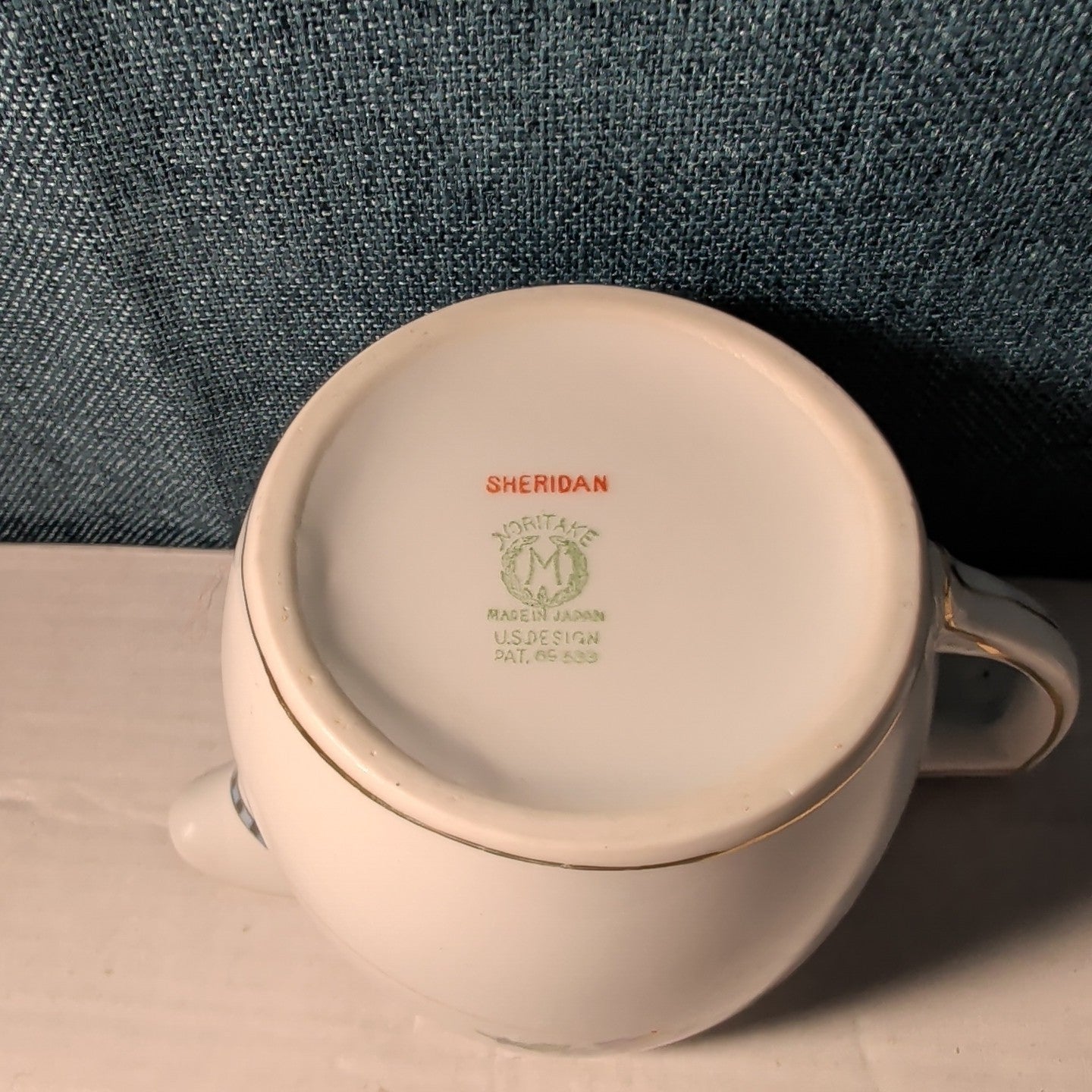 Vintage Noritake Sheridan Creamer Pitcher Art Deco Floral 1920s Gold Japan 3"