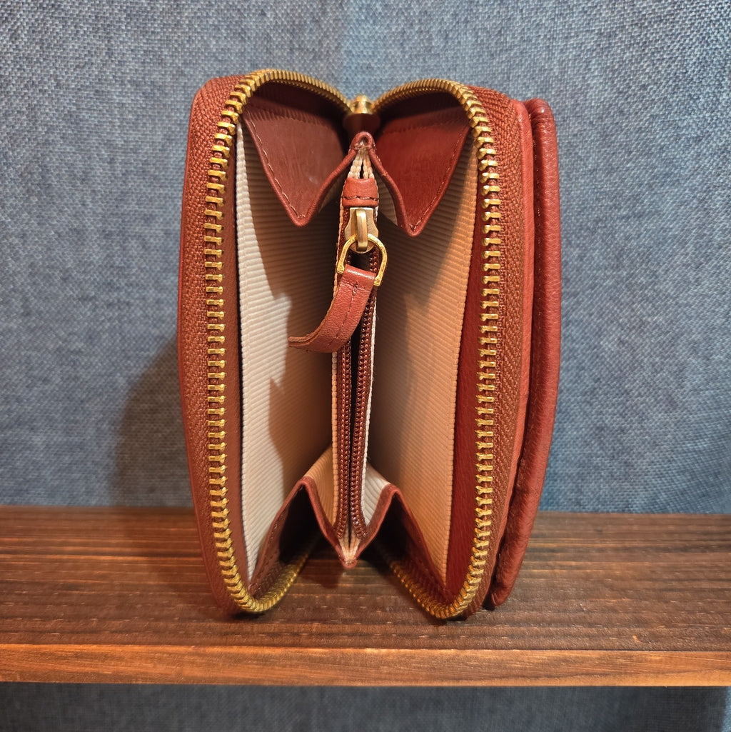 Margot New York Gina Compact Wallet Brandy Leather Boho