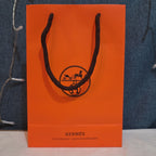 Hermes Small Orange Shopping Bag Authentic Paper Gift Tote Luxury Decor