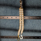 Faux Pearl Purse Charm Gold Silver Tone Letter U